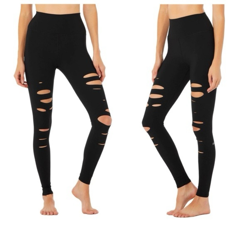 ALO Yoga Black High-Waisted Warrior Leggings Size Large